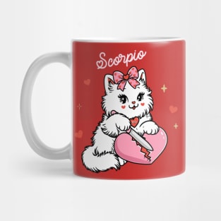 Scorpio Sassy Valentines Kitty Mug